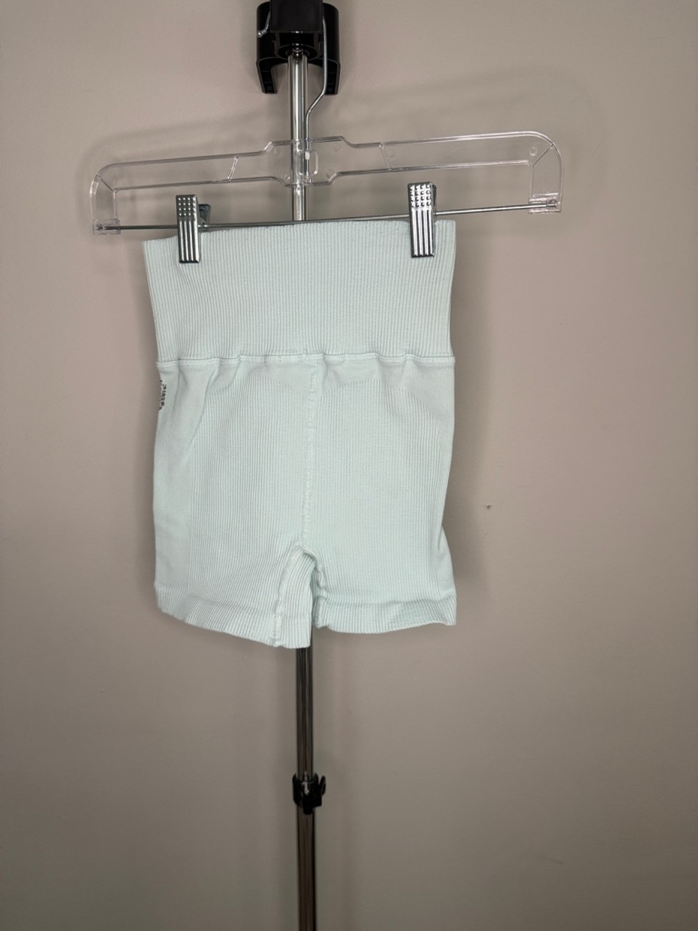 FP Movement by Free People Pale Mint Ribbed High-Rise Bike Shorts